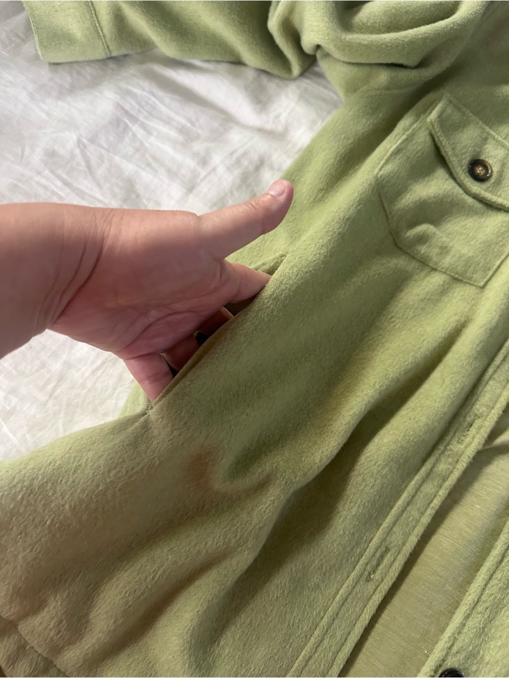 Thread & Supply Light Green Button-Up Jacket - Picture 3 of 6